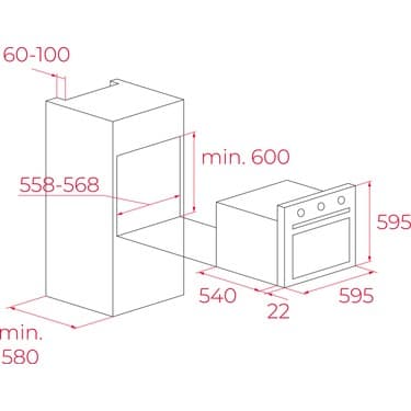 Teka - HEB 627 I - Ankastre Multifonksiyonel Dijital Ekranlı Fırın - Siyah - 65 lt - 41590092 2
