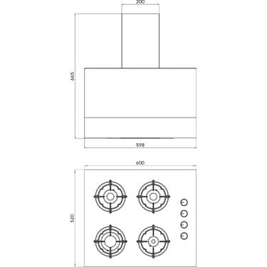 Kumtel Plus 2\'li Siyah Ankastre Set (Ocak-Davlumbaz) 4