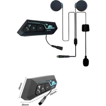 Mobil Dünyası Bluetooth Kask Kulaklığı Intercom 5.0 Bluetooth Android ve Ios Uyumlu - MB000X-2H5LS9 5