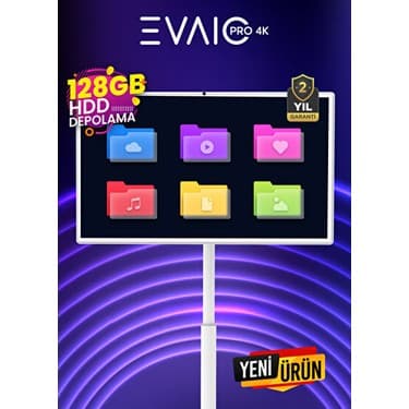 EVAİO Pro 4K 32" Android Smart Taşınabilir LED TV 2