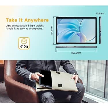 Chuwi HI10 X2 10.1" Intel Core I3 10100Y Işlemci, 8gb Ddr5 Ram, 256GB Ssd, Wifi6+Bt, Siyah 2 In 1 W11 Klavyeli Tablet 8