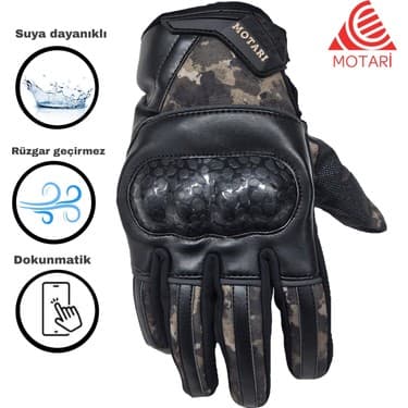 Motari Shoftshell Yumruk ve Avuç Içi Korumalı Suya Dayanıklı Rüzgar Geçirmez Kamuflaj Desenli Kışlık 2