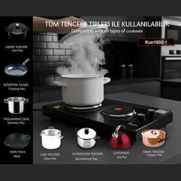 Kunhya Iki Gözlü Elektrikli Ocak | Ikili Elektrikli Ocak 5