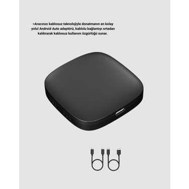 Android Auto Kablosuz Dönüştürücü Hızlı Eşleşme ve Sesli Asistan Destekli 5