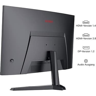 CetKing Monitör 27E6QC 27 Inç, 165Hz, Qhd, 2560*1440, 1ms, Va, Adaptive Sync, Monitörler,gaming,hdmı 2.0*2, Dp 1.2*1, Eğilmek, -5~15°, Yukarı ve Aşağı, Görme Açısı 178°, VESA，75*75MM, Kırmızı Siyah 3