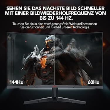 CetKing Monitör 27E6QC 27 Inç, 165Hz, Qhd, 2560*1440, 1ms, Va, Adaptive Sync, Monitörler,gaming,hdmı 2.0*2, Dp 1.2*1, Eğilmek, -5~15°, Yukarı ve Aşağı, Görme Açısı 178°, VESA，75*75MM, Kırmızı Siyah 4