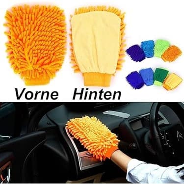 CetKing Set Su Geçirmez Mikrofiber Yıkama Eldiveni, Araç Yıkama Eldiveni, Temizleme Bezi, Temizlik Bezi, Araç Bakımı, Parlatma Eldiveni, Bakım Eldiveni, Araba Yıkama, Motosiklet, 21 x 16 Cm, 4 Renk 3