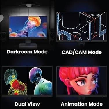 CetKing PD2705Q 27 Inç 2k Qhd IPS Fabrika Kalibre Bilgisayar Monitörü, Grafik Tasarım ve Video Düzenleme IÇIN,%100 Srgb, Dualview, Usb-C, 65W Güç Dağıtımı, Papatya Zinciri, HDR10 ve Cad/cam 4