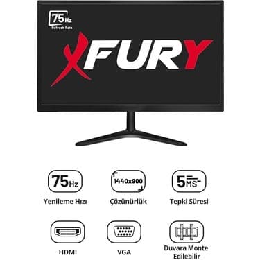 CetKing 19" Geniş Ekran 75 Hz 5ms (Vga,hdmı) LED Monitör 2