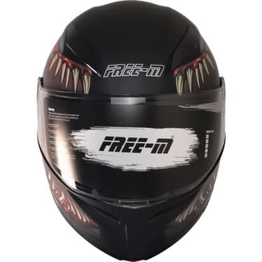 Free-M 965 Swamp Mat Siyah-Kırmızı Çene Açılır Kask 6