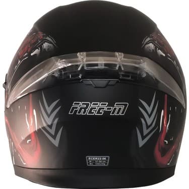 Free-M 965 Swamp Mat Siyah-Kırmızı Çene Açılır Kask 8