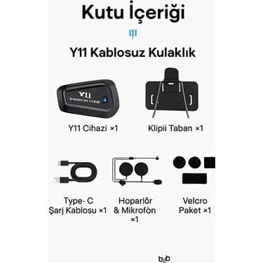 Hayat Store Y11 Bluetooth Kulaklık Mikrofonlu Motosiklet Kulaklığı Intercom Bt 5.3 ( Lisinya ) 5