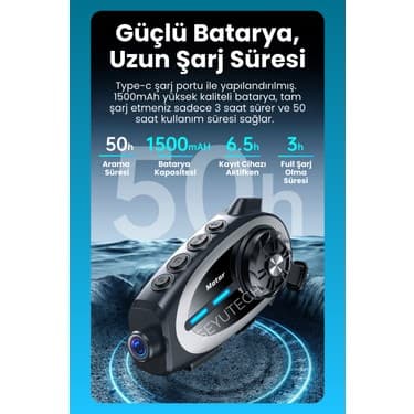 Seyutech Syq-29 Kameralı Bluetoothlu Motosiklet Kask Kulaklık Intercom Rgb Işıklı Motorsiklet Interkom 2