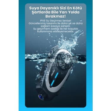 Seyutech Syq-29 Kameralı Bluetoothlu Motosiklet Kask Kulaklık Intercom Rgb Işıklı Motorsiklet Interkom 3