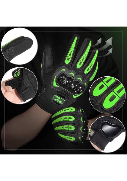 Icclek Ilkbahar ve Yaz Motosiklet Sürme Eldivenleri Dokunmatik Ekran Eldivenleri Koruyucu Anti-Düşme Sert Kabuk Koruma Off-Road Eldivenleri (Yurt Dışından) 8