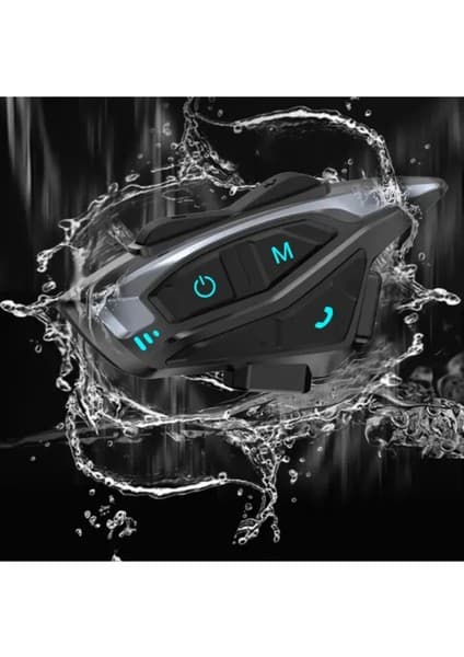 Blic Intercom Kask Kulaklık Bluetooth Motosiklet Kulaklık 5.0 Çift Bağlantı Eşleşme Intercom Universal Shark-02
