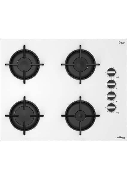 Tommatech TAO6001WG Ankastre Gazlı Ocak 65 cm Beyaz Cam