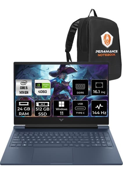 Hp Victus 16 Intel Core I5 14500HX 24GB 512GB SSD RTX4060/8GB 144Hz 16.1\