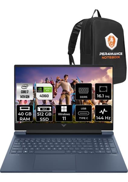 Hp Victus 16 Intel Core I7 14700HX 40GB 512GB SSD RTX4060/8GB 144Hz 16.1\