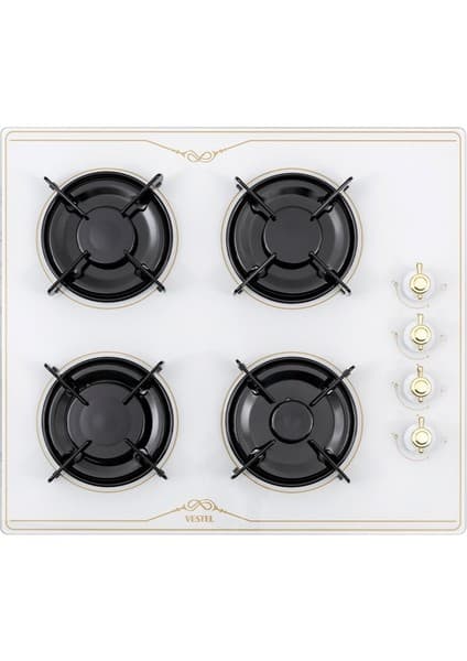 Vestel Gazlı Ankastre Ocak 4 Gözü Beyaz Cam Yüzeyle Modern Tasarım 60 cm 6