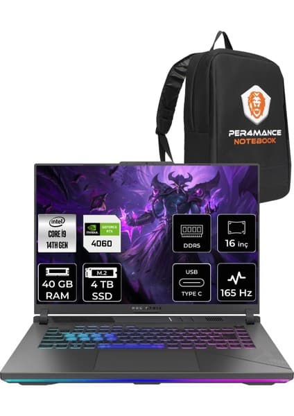Asus Rog Strix G16 Intel Core I9 14900HX 40GB 4tb SSD RTX4060/8GB 165Hz 16\