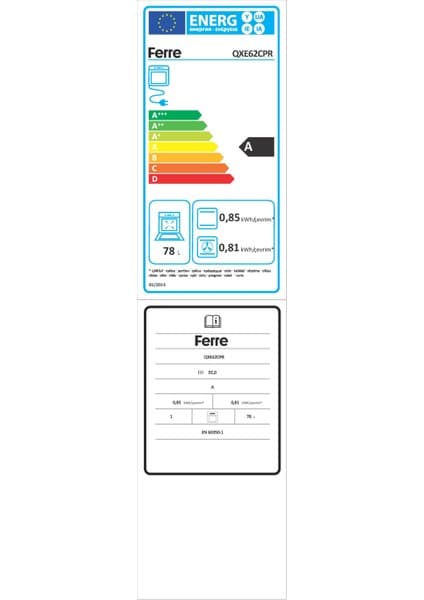 Ferre QXE62CS Fryart Basıc Siyah Ankastre Fırın (0+7 Konum) 6