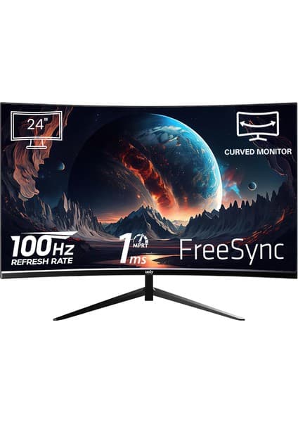 İzoly 2456 24" 100Hz 1ms Full HD Curved HDMI+VGA Monitör