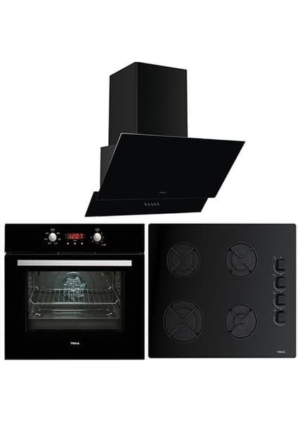 Teka Siyah Set (ATV 60.3 Davlumbaz, GBE 64002 Ocak, HEB 723 Fırın)