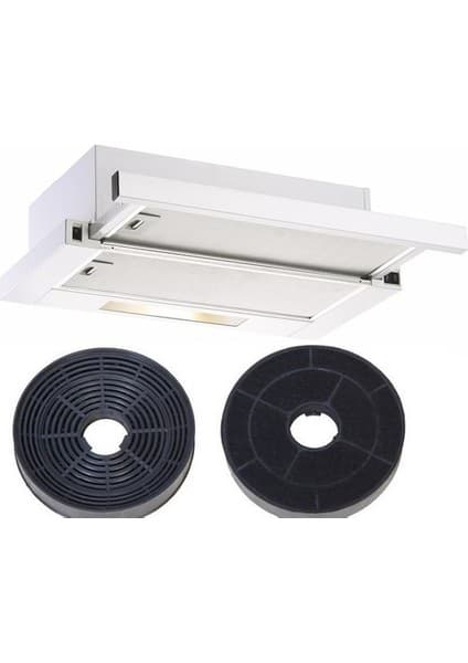 HİBSAN Hibsan Ankastre Beyaz Çift Motorlu Karbon Filtreli Bacasız Mutfak Aspratörü