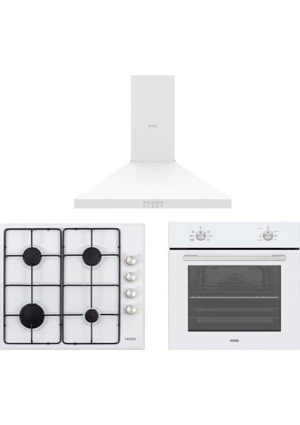 Vestel Beyaz Lezzet AD-60030 B + AF-4661 Yb + AO-6004 Yb-Dg Ankastre Set