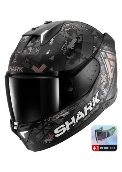 Shark Skwal i3 Hellcat Mat Siyah LED'li Kapalı Motosiklet Kaskı
