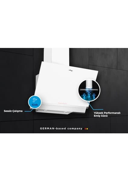 Tommatech TDE6003SG Duvar Tipi Davlumbaz 60 cm Gri Cam 7