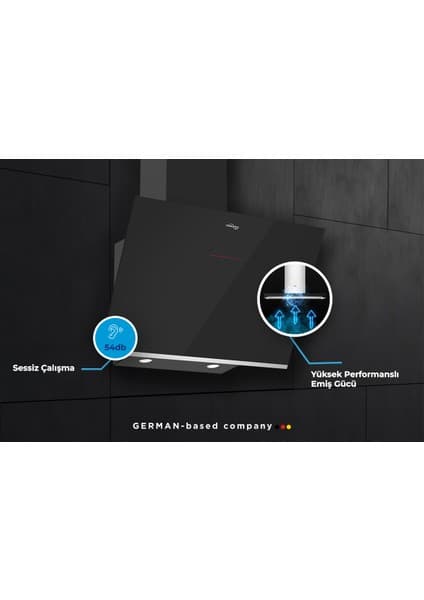 Tommatech TDE6004SG Duvar Tipi Davlumbaz 60 cm Gri Cam 7