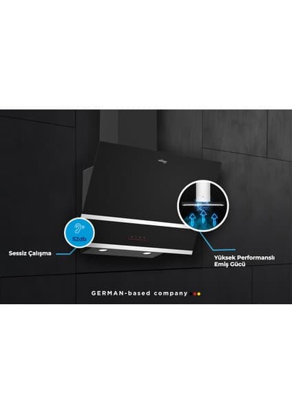 Tommatech TDE6001SG Duvar Tipi Davlumbaz 60 Cm Gri Cam 7