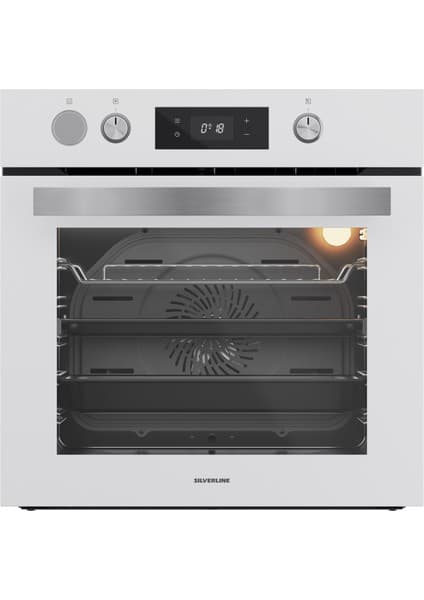 Silverline BO65P4W01 Buhar Destekli + Airfryer Özellikli Ankastre Fırın Beyaz