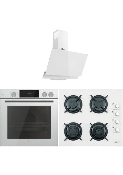 GL General Steamart Beyaz Ankastre Set Buhar Destekli (Gld 017B-GLF 64CB-GLO 206CB)