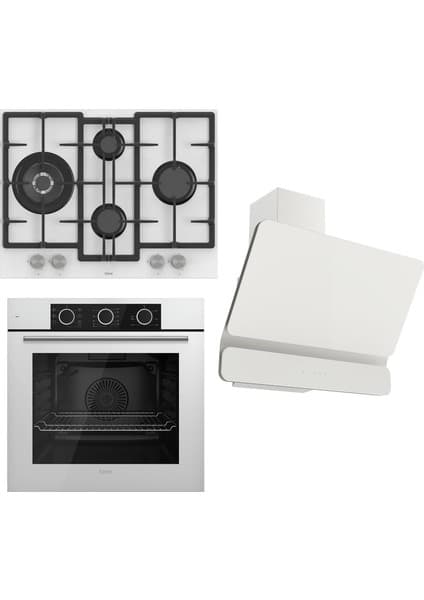 Ferre Flowart Basıc Serisi Beyaz Ankastre Set (ED076+ XE62CB + D081 )