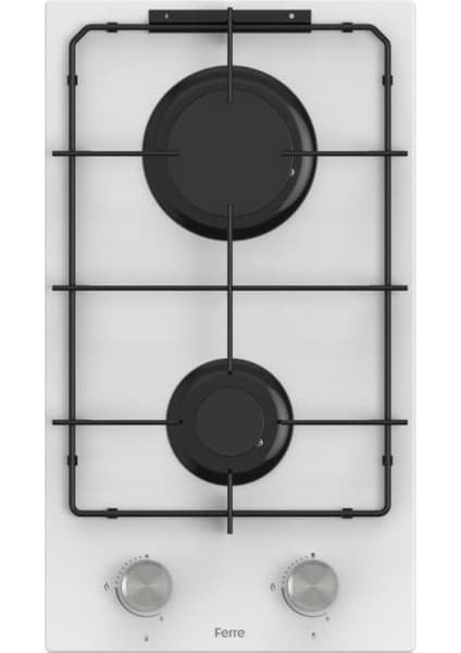 Ferre LA156 30 cm Beyaz Gazlı Cam Ocak