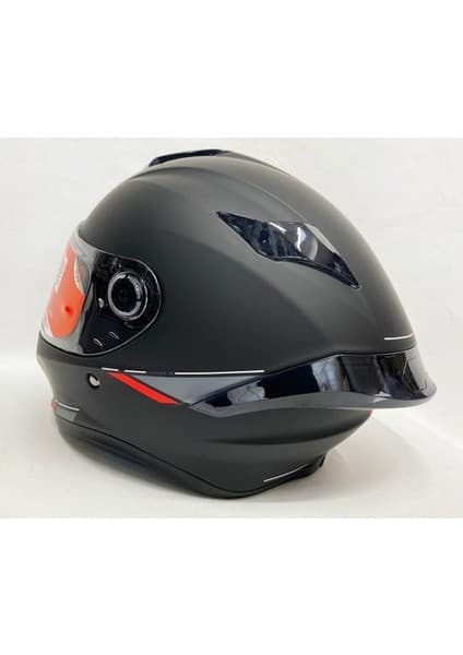 MT Targo S Mat Siyah A1 Şeffaf Vizörlü V-14B Motosiklet Kaskı 8