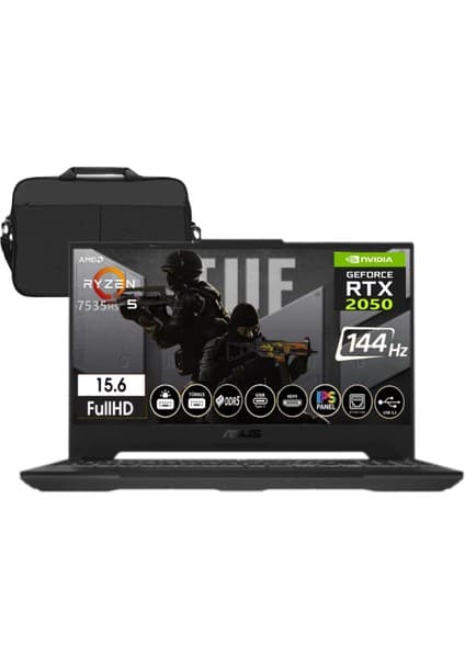 Asus Tuf Gaming A15 Amd R5-7535HS 32GB Ddr5 Ram 512GB SSD RTX2050-144Hz 15.6\