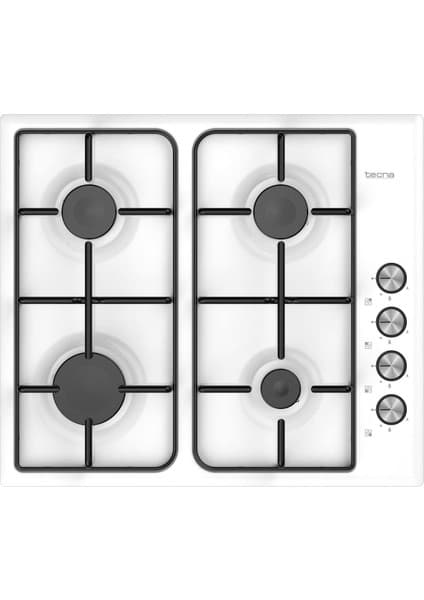 Tecna 6414-L Beyaz Emaye 4 Gözlü Ankastre Gazlı Ocak, 60 cm