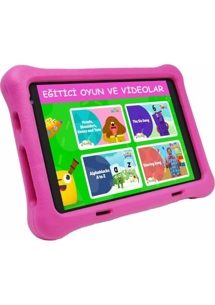 NPO 8" IPS Ekran 4gb 64GB Android 13.0 A133P 1.8ghz Antişok Çocuk Tableti, Kids Tablet Pembe RS407+