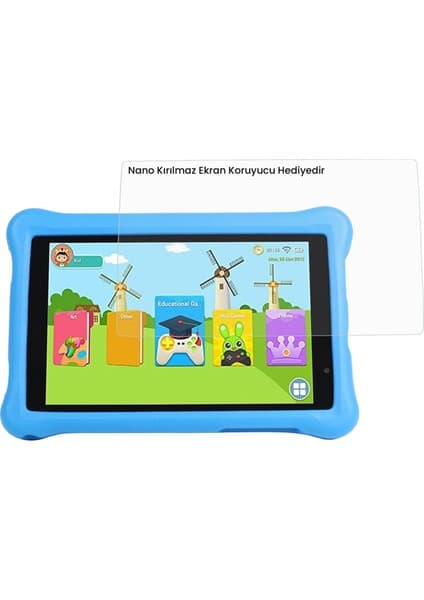 NPO 8" IPS Ekran 4gb 64GB Android 13.0 A133P 1.8ghz Antişok Çocuk Tableti, Kids Tablet Pembe RS407+ 8