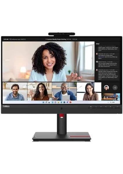 Lenovo Thinkvision T24MV-30, 23.8" Fhd IPS Monitör, Pivot, Yükseklik Ayarlı Ayak, USB Type-C, Rj-45 Ethernet Hub, 63D7UAT3TK, Webcam Speaker