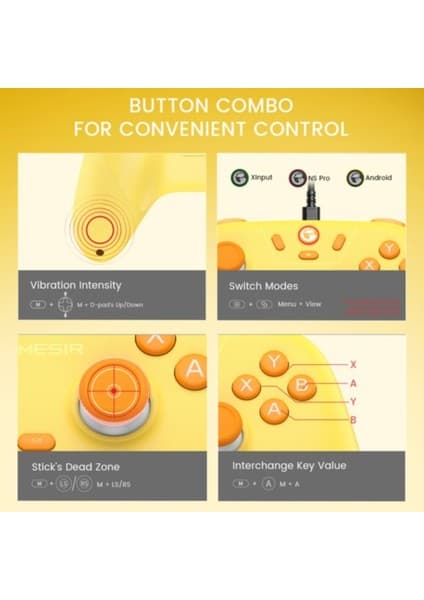 GameSir Nova Lite T4N Kablosuz Şarjlı Oyun Kolu Bilgisayar Pc Android Ios Uyumlu Bluetooth Gamepad Joystick 8