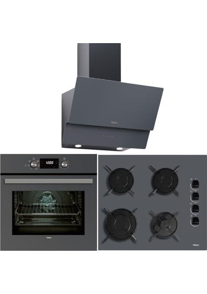 Teka Hak 625 ST Ankastre Fırın & ATV 60 Pro ST Davlumbaz & GBE 64002 KBC ST Ocak Seti - Gri