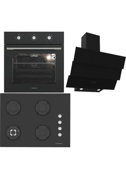 Termikel Ankastre Set (Bo O6435C B + Bh P7194C B + Ch S6532C Bb)