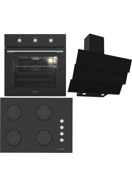 Termikel Ankastre Set (Bo O6435C B + Bh P7144C B + Ch S6532C Bb)