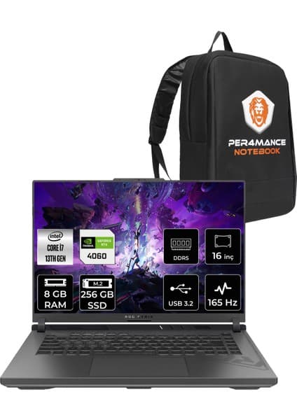 Asus Rog Strix G16 Intel Core I7 13650HX 8gb 256GB SSD RTX4060/8GB 165HZ 16\