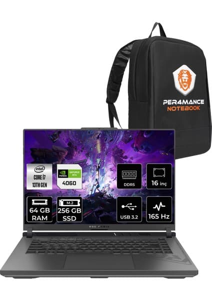 Asus Rog Strix G16 Intel Core I7 13650HX 64GB 256GB SSD RTX4060/8GB 165HZ 16\